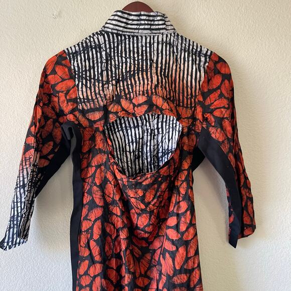 Vintage open back black and white with‎ red accents shirt dress mini size xs - Picture 3 of 7